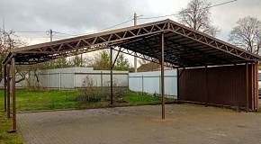 Навес для двух автомобилей 6*12*2,2 м из поликарбоната